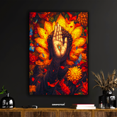 Enlightened Calm – Buddha Floral Mandala Poster